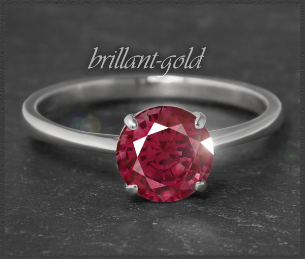 Gold Ring 585 Weißgold mit 1,76ct Rubin